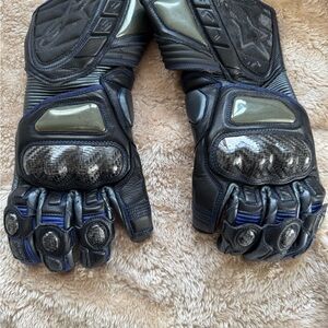 Alpinestars Black and Blue Motorcycle Gloves